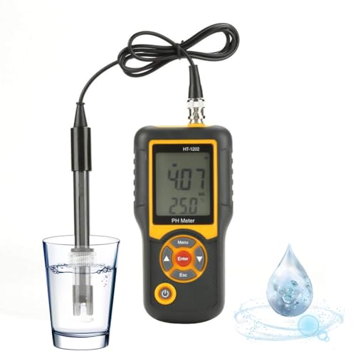 Misuratore di pH portatile, tester digitale di qualità dell'acqua, tester LCD ad alta precisione per pH / temperatura per acqua potabile, piscine, acquari, coltura idroponica