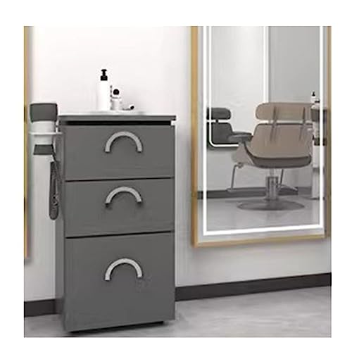 CLLBANT Friseursalon-Stationen, Beauty-Friseurwagen, Aufbewahrungsschrank für Schönheitssalons, Beistelltisch, mit 3 Schubladen (Farbe: Weiß-C, Größe: 40 x 30 x 76 cm) (Braun C)