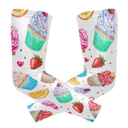 Vftphvr 1 Pair Cooling Sports Arm Sleeves, Cover Uv Sun Protection Warmer for Sports Unisex Running Golf Cycling Riding Jogging Print Hockey Player Doing Different Actions Style