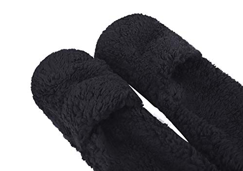 Womens Girls Winter Warm Cartoon Plush Hat with Scarf Pocket Gloves Hoodie Cap2