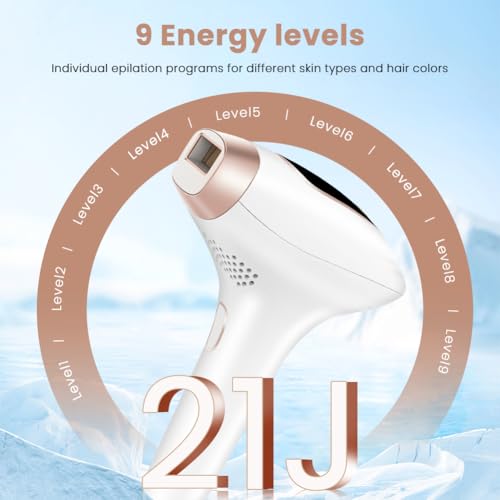 BUTBU 3 en 1 Depiladora Laser IPL con Mode HR/RA/SC, 999999 Flashes, 9 Nivel de Energía, Depiladora de Luz Pulsada IPL con Función de Enfriamiento, para Piernas, Bikini, Axilas, Cara, Cuerpo - imagen 6
