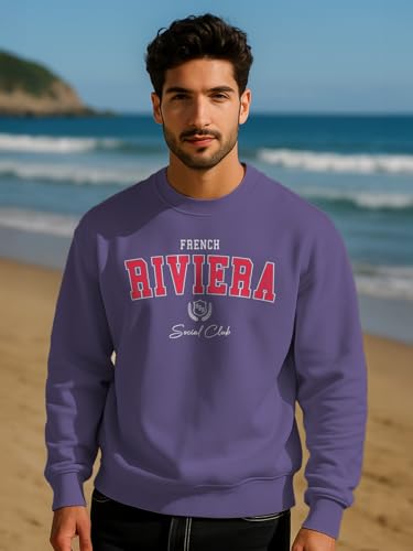 Image of Nobero Men's Graphic Printed Oversized Sweatshirt | Cotton Rich Fleece Round Neck Pullover | Relaxed Fit Casual Winter Wear for Men