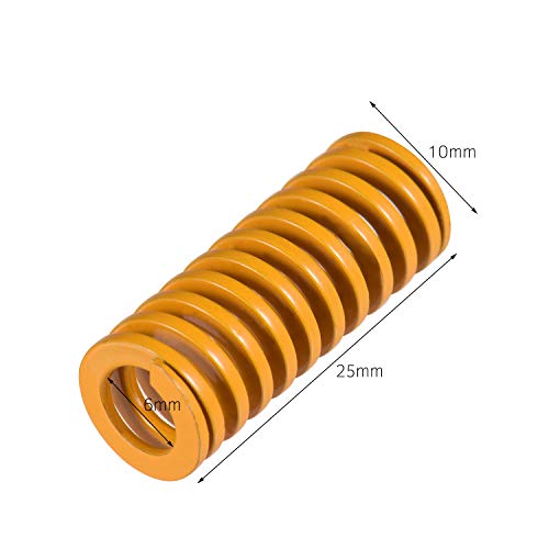 Yellow Mould Springs Heated Bed Compression Die Spring 10mm OD 25mm Length Compatible with Creality