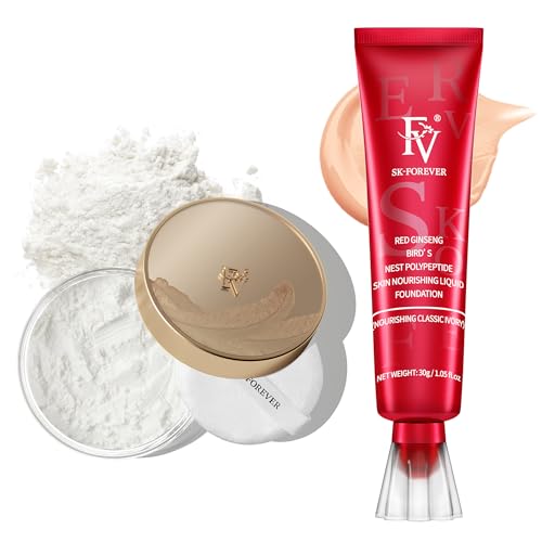 FV Moisturizing Foundation with Translucent Setting Powder, Long Lasting &