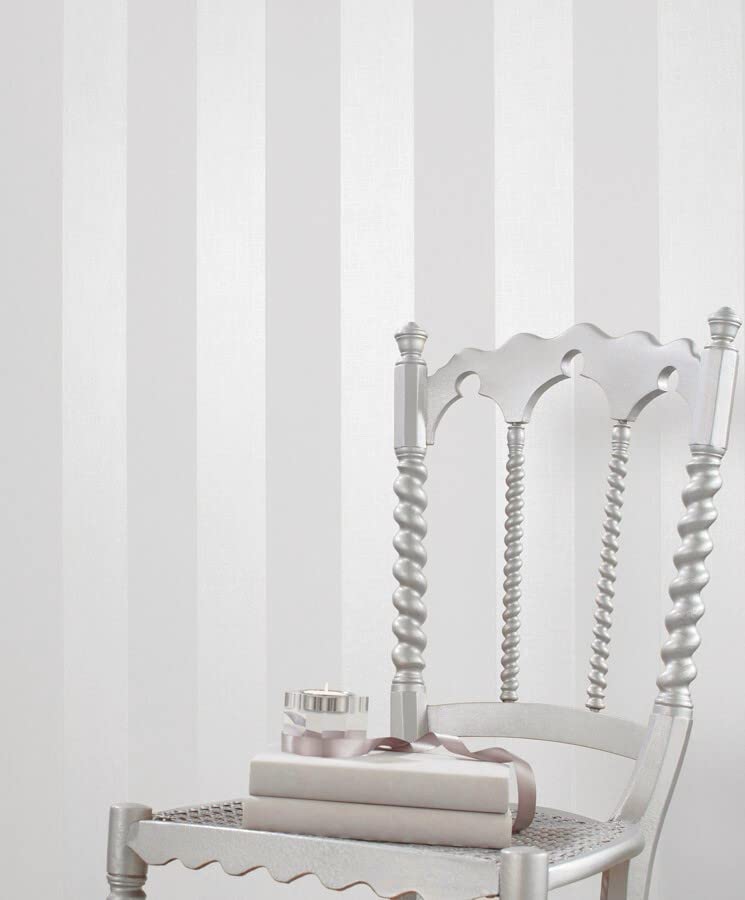 Papier peint rayures gris argent GAULAN effet métallisé chic pour salon