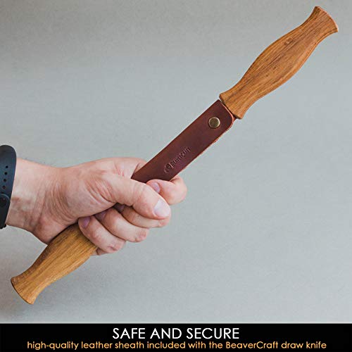 BeaverCraft Draw Knife DK1-4,3" Straight Shave Wood Carving Tools Woodworking Hand Tool Wood Carving Draw Knife (DK1s) - Thumbnail 6