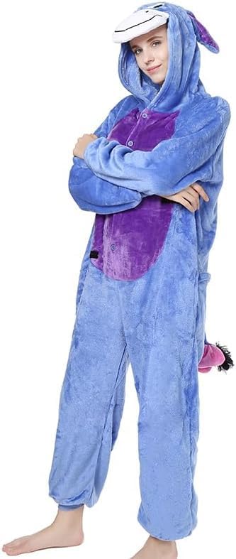 Unisex Adult Onesie Pajamas, Plush Cosplay Animal One Piece Halloween Carnival Costume Sleepwear Homewear