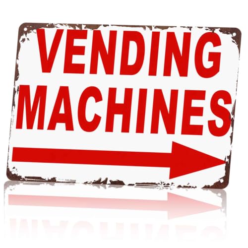 Vending Machines Directional Arrow Sign Suitable for Lunch Room Break Area Office Hallway Convenience Store Warehouse Commercial Space and Building Corridor