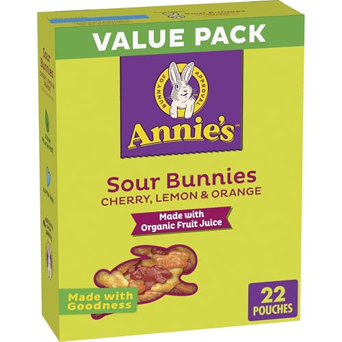 Annie's Sour Bunnies Fruit Flavored Snacks, Cherry, Lemon &amp; Orange, 15.4 oz