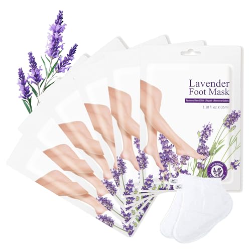 6 pares de máscaras para pies para eliminar callos de los pies, mascarillas hidratantes para pies secos, calcetines para pies secos y agrietados, calcetines para el cuidado de los pies para hombres y