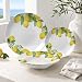 Imagen de ROCKING GIFTS Vajilla 18 Piezas Limones Porcelana Set Completo para 6 Personas Platos De Comida Postre Diseño Cítrico