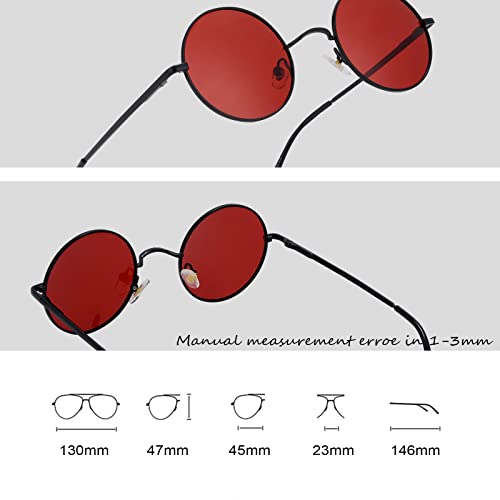 Image of Retro Small Round Polarized Sunglasses for Men Women Circle Hippie Style Sun Glasses