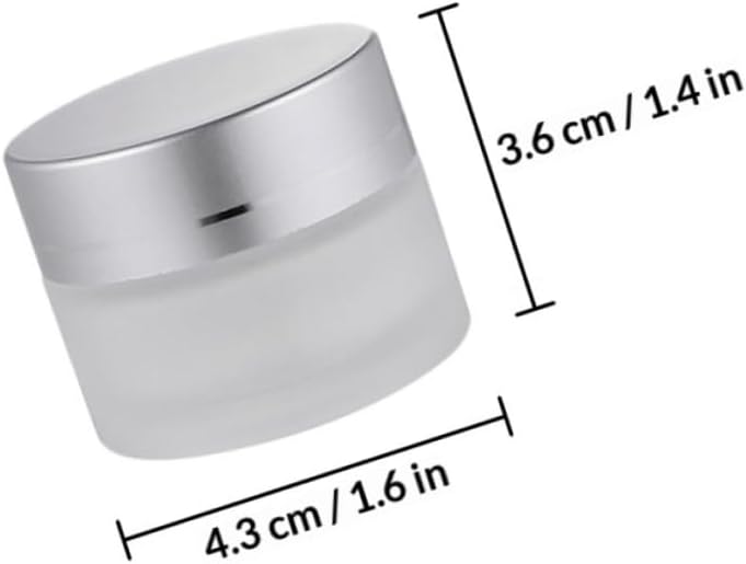 8 Piece round Glass Cream Storage Jars with Inner Liners and Dome Lids image 2