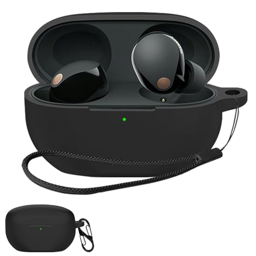 JIAYJP For Sony WF-1000XM6 �p �P�[�X �J�o�[�y�� ���^ ����~�� ���[�J�o�[ �S�ʕی� �[�d�֗� WF-1000XM6 �ی�P�[�X (�u���b�N)