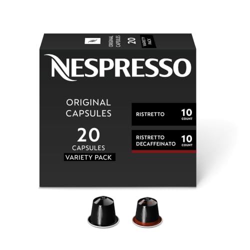 Image of Nespresso Capsules Original, Ristretto Variety Pack, Dark Roast Espresso Coffee, 20 - Count (Pack of 1) Coffee Pods