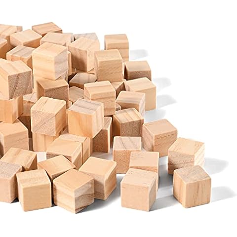 Wooden Cubes, 0.55 inch Small Wood Blocks, 250PCS Unfinished Craft Square Blocks for Crafts, Alphabet Blocks, Number Cubes or Puzzles Making Cover