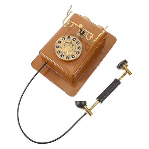Teléfono antiguo de disco vintage de pared en hierro para decoración retro de interiores