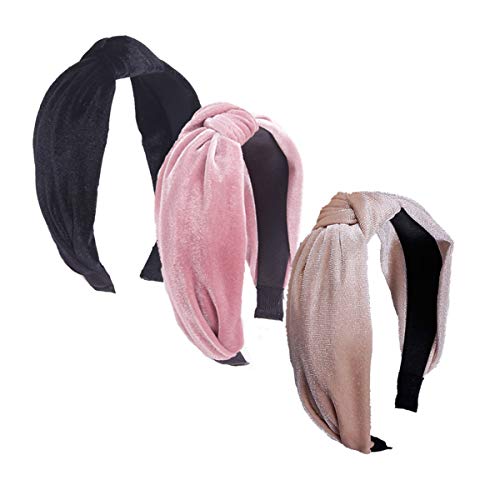 3PCS Velvet Headbands for Women,Handmade Twist Knot Turban Headband Cloth Knot Hair Hoop Hairband Headband Headwear Hair Accessories