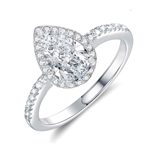 Luckilemon Moissanite Adjustable Engagement Ring, Promise Eternity Ring for Women,Wedding Rings,Jewelry Gift,Friendship Promise Fashion Jewelry Valentine Gifts for Women