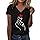 CGGMVCG Tee Shirt Femme Été T Shirts Imprimé Tournesol à Manches Courtes Col en V T-Shirt Tendance Décontracté Grande Taille Graphic Hauts Amples, A02 Noir, M