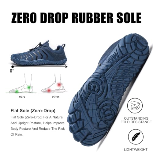 Image of Hiking Barefoot Shoes for Women Men Breathable & Non-Slip Athletic Barefoot Wide Toe Water Shoes Lightweight Perfect for Walking,Running,and Swimming