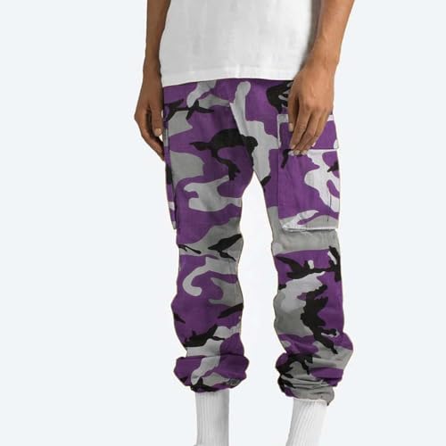 Camo Cargo Pants for Men Casual Work Baggy Sweatpants Straight Leg Jogger Relaxed Fit Comfy Stretch Hiking Pants2