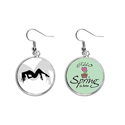 Joyas pendientes de primavera silueta de mujer hermosa colgante decorativo de moda para vestir