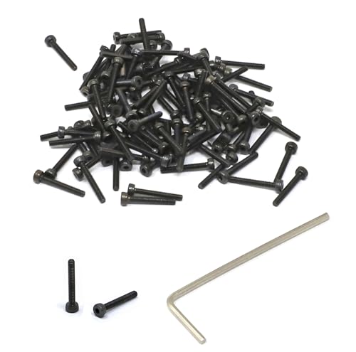 Image of iexcell 100 Pcs M2 x 14mm Thread Pitch 0.4 mm Alloy Steel 12.9 Grade Hex Socket Head Cap Screws Bolts Kit, Black Oxide Finish