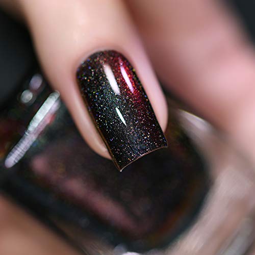 Image of ILNP Eclipse (H) - Black to Red Holographic Ultra Chrome Nail Polish
