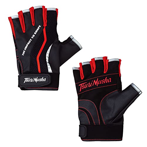 2020 Tsurimushaフィットライン グローブ カラー:レッド サイズ:L
