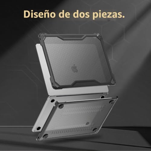 Carcasa MacBook Air 13 M4 M3 M2 protector teclado funda negra resistente A2681 A3113 4