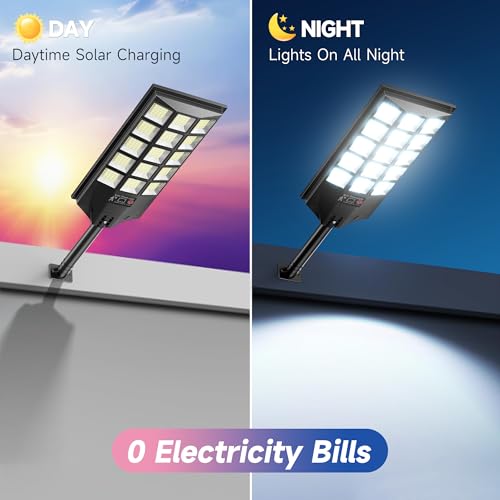 Solar Lights Outdoor for Outside, Waterproof Solar Street Lights Outdoor, 6500K Dusk to Dawn Security Flood Lights Motion Sensor with Remote Control for Yard, 4 Pack - Image 3