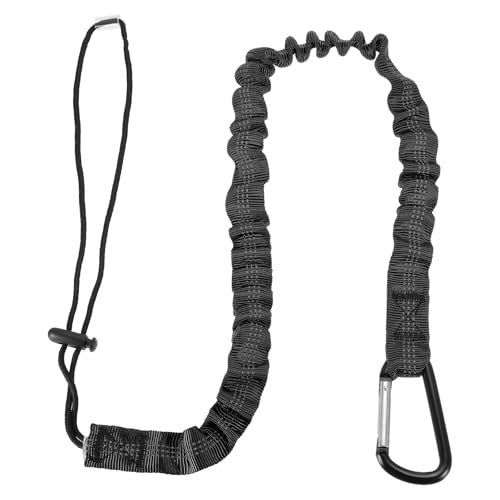 Image of MECCANIXITY Retractable Tool Lanyard 3ft with Single Aluminum Buckle and Adjustable Loop End, Maximum Weight Limit 10KG / 22lb, Safety Fall Protection Tools Leash, Black