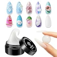 modelones Gel 3D Uñas, 15g 3D Sculpting Gel Escultura Multifuncional para Uñas Profesional 3D Nail Art, Constructor de Extensiones de Uñas, Esculturas de Uñas Diseño de Manicura DIY Blanco
