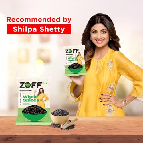 Image of Zoff Black Pepper - Premium Handpicked Kali Mirch Whole with Bold Flavor & Fresh Aroma - Perfect for Cooking, Seasoning & Gourmet Dishes - 200g (Pack of 2)