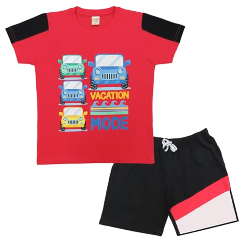 Image of Clothe Funn Boys Printed Cotton Half Sleeves T-Shirt & Shorts Set