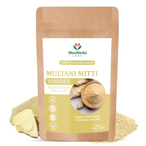 Image of Pure & Natural Herbal Multani Mitti for Face, Skin Whitening, Face mask and Facial, Skin Care, and Glowing Dry Skin, 100gm