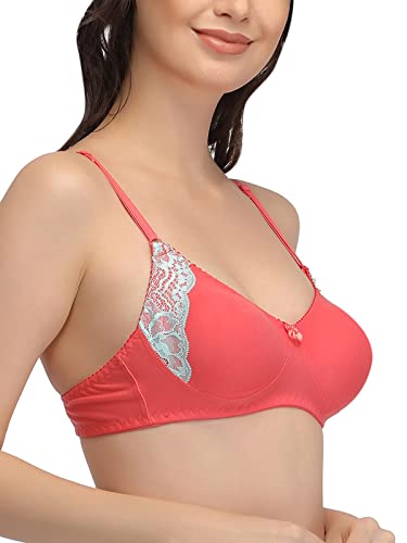 Image of Clovia Women's Cotton Rich Solid Non-Padded Full Cup Wire Free Everyday Bra - Orange