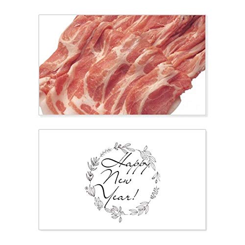 Tarjeta de Año Nuevo con textura de carne y bendición para compartir sonrisas