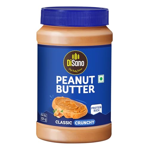 DiSano Classic Peanut Butter Crunchy, 924g, 25g Protein, Roasted Peanuts, Zero Cholesterol & Trans Fat, Gluten Free, Ideal for Pre & Post-Workout, Hea