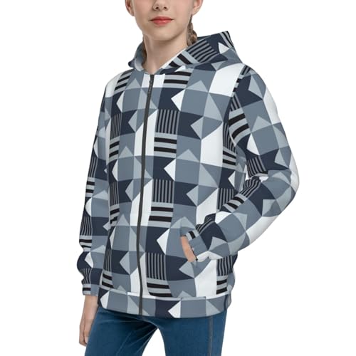 Country Flags Abstract Kid Hoodies Boys Zip Up Sweatshirts Girls Pullover with Pocket - Main Image