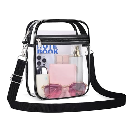 Image of Clear Bag Stadium Approved, Clear Crossbody Purse Bag with Front Pocket for Concerts Sports Events Festivals