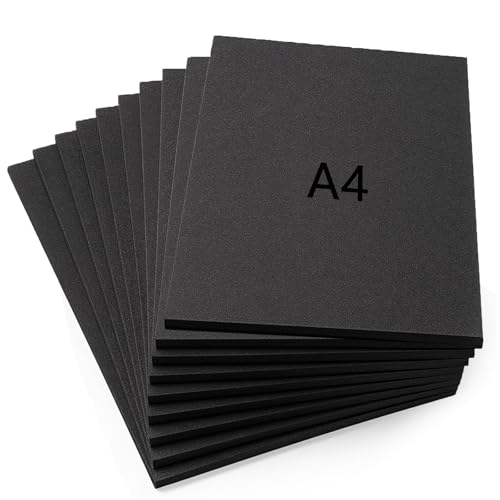 10 PCS EVA Foam Sheet Black Foam Boards 6mm A4 High-Density Core Sheets for DIY Cosplay Modeling Arts Liner Sheet
