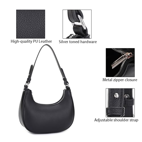 EVVE Shoulder Bag for Women Small Underarm Purse Accented with Silver Hardware4