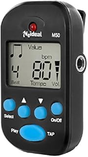 Digital Metronome Multi-functional Clip-On LCD Digital Beat Tempo Mini Metronome With Battery for Piano Violin Guitar Trap Drum Running-Black