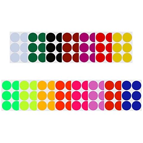 Round 2" Inch 15 Colors Combination - 50Mm Colored Coding Labels - Easy Peel Stickers - Permanent Adhesive - Two Inch Dots - 90 Pack by Royal Green Cover
