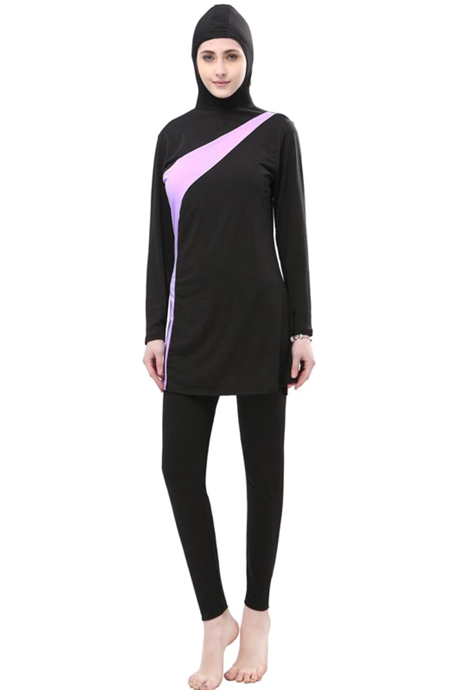 Maillot de Bain Musulman Burkini à Manches Longues Beachwear pour Femmes