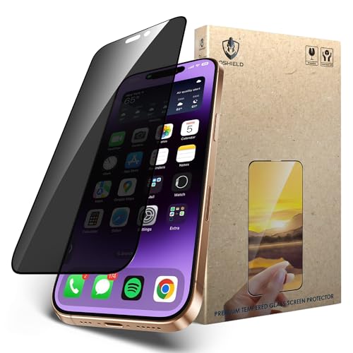 Image of IQShield My-View Privacy Screen Protector Tempered Glass Guard for iPhone 14 Pro, 9H Hardness, 2-Way Anti-Spy, Case Friendly [1 Pack]