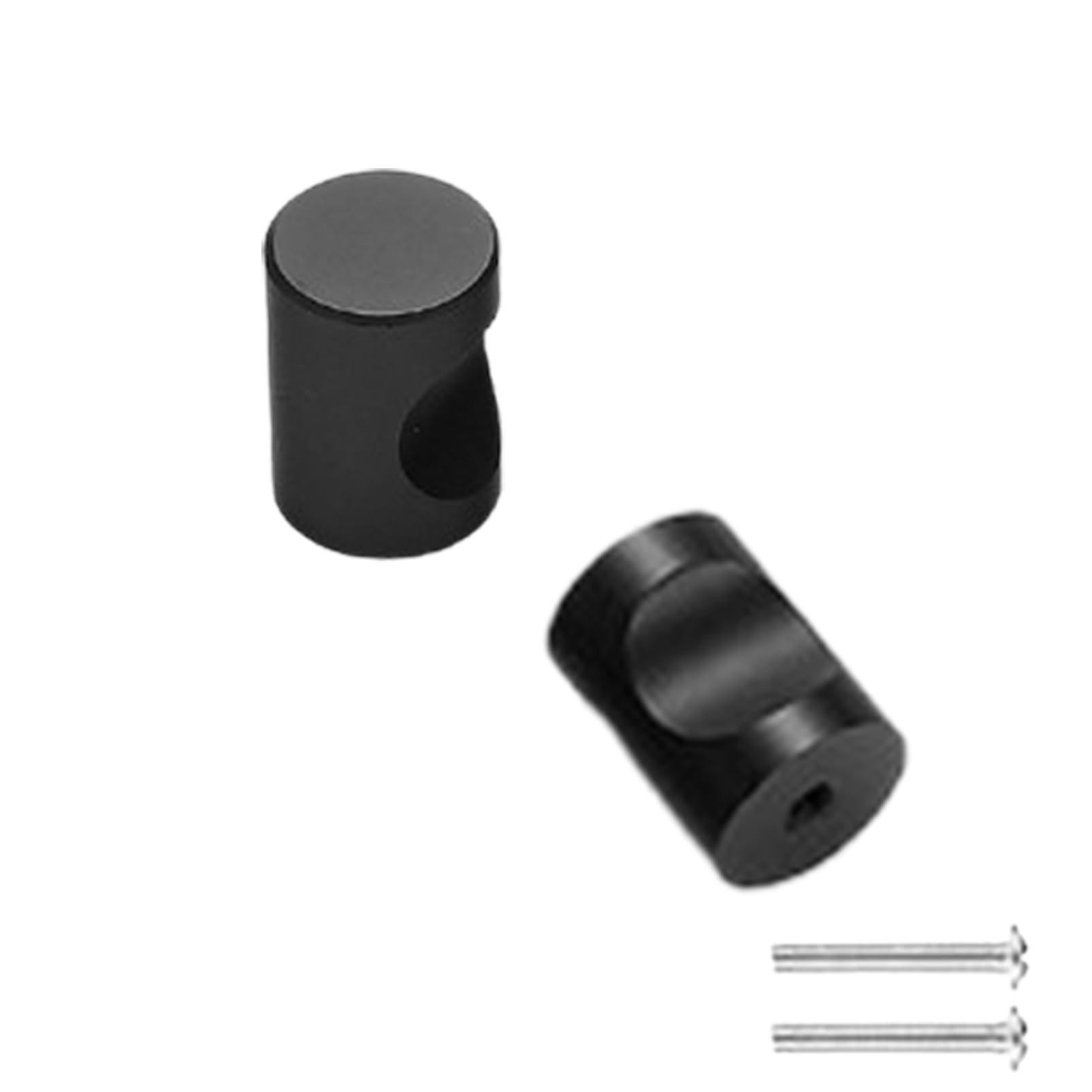 Steytemd Black Cabinet Handle 2 Pack Handle For Furniture Door Modern-Single Hole