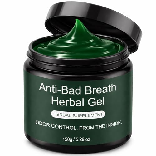 Anti-Bad Breath Herbal Gel Supplement Internal Freshening Formula with Parsley Green Tea Lemon Balm Clove Bud Oil Peppermint Oil & Chlorophyllin Natural Mint Flavor (1PCS)